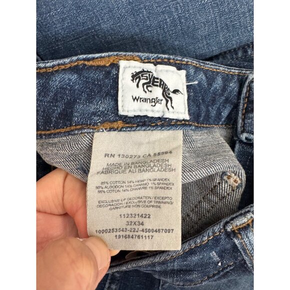 Wrangler Women's High‎ Rise Flare Jean 90s front pocket western blue sz 32x34 - Picture 9 of 10